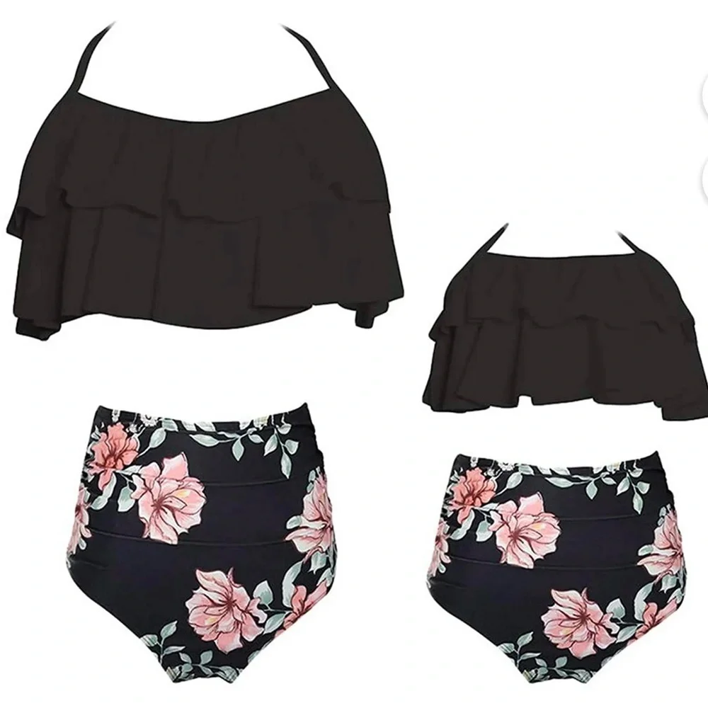Family Matching Swimsuits - Mommy and Me Swim Suits 2 x Two Piece Swimming Suits - Picture 2 of 14